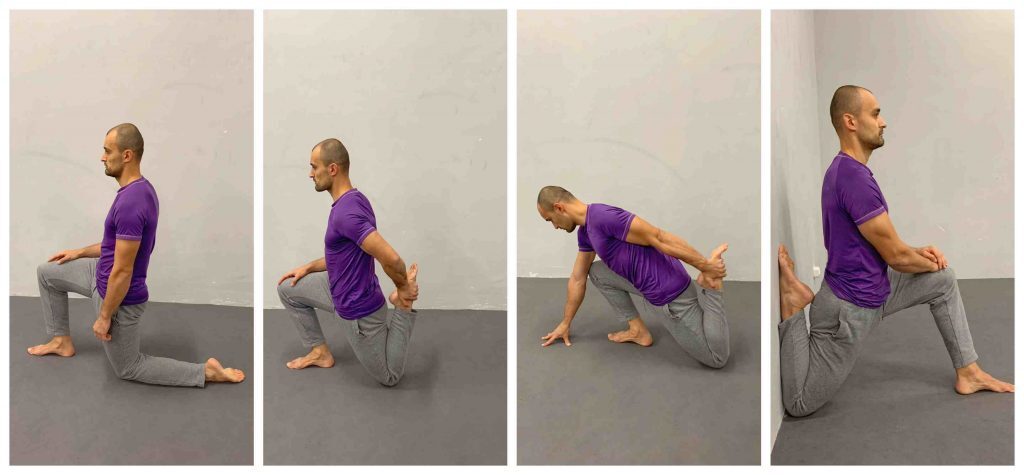  Стречинг упражнение за предница на бедрата 